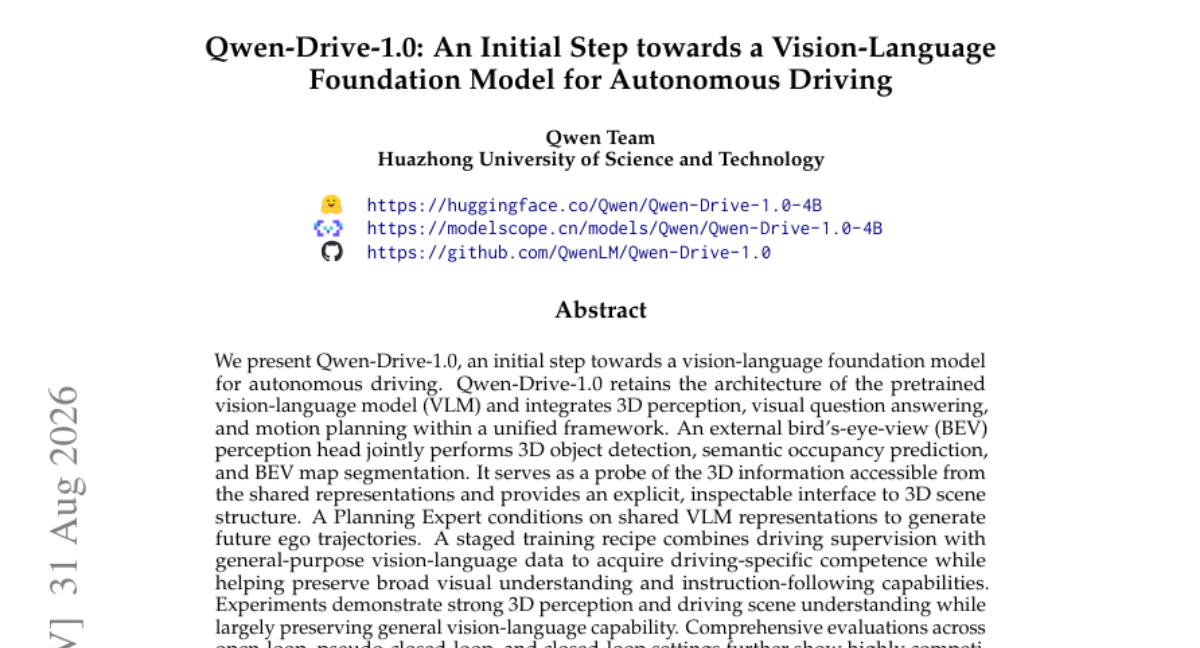 QwenDrive：VLM统一自动驾驶三大任务