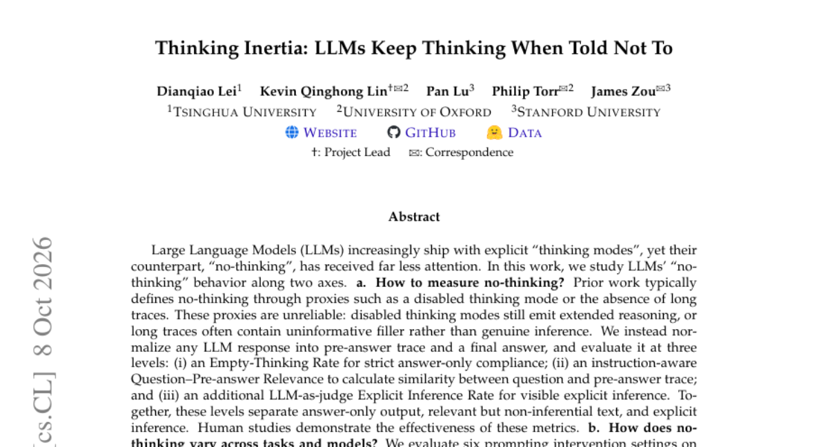 LLM「不思考」也藏推理痕迹